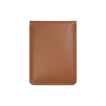 Tasse per laptop protettive in pelle marrone con guinzaglio magnetico
